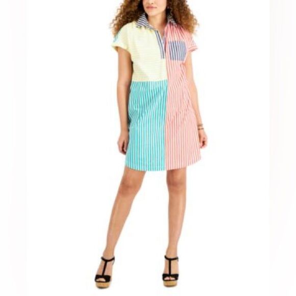 Style & Co Striped Shirtdress - Picture 1 of 5